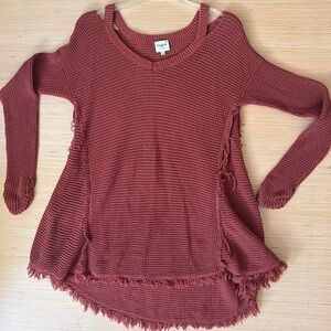 Hayden Brick maroon large Knit Sweater